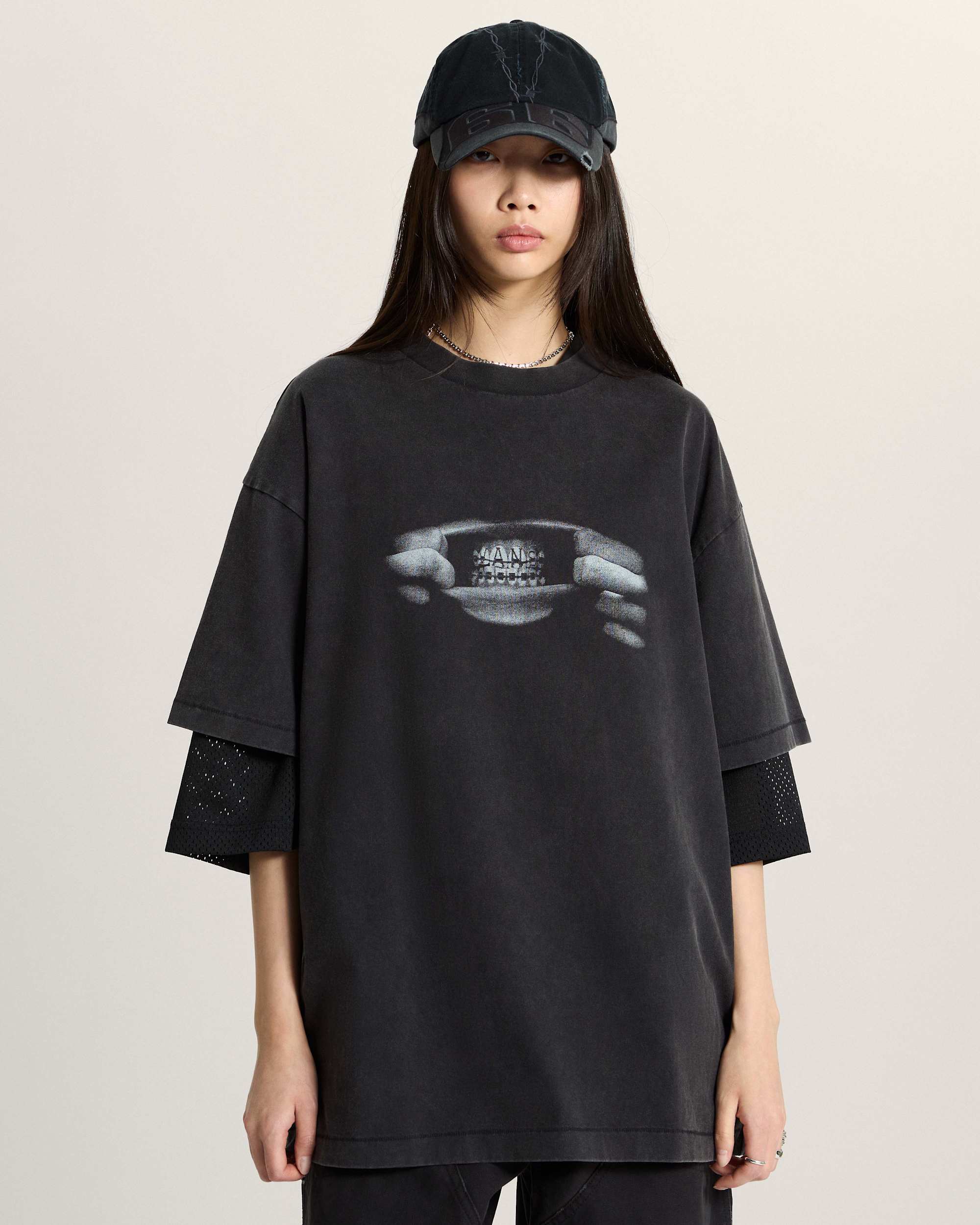 AOD by Slam Jam Braces Tee VANS Black ALT6