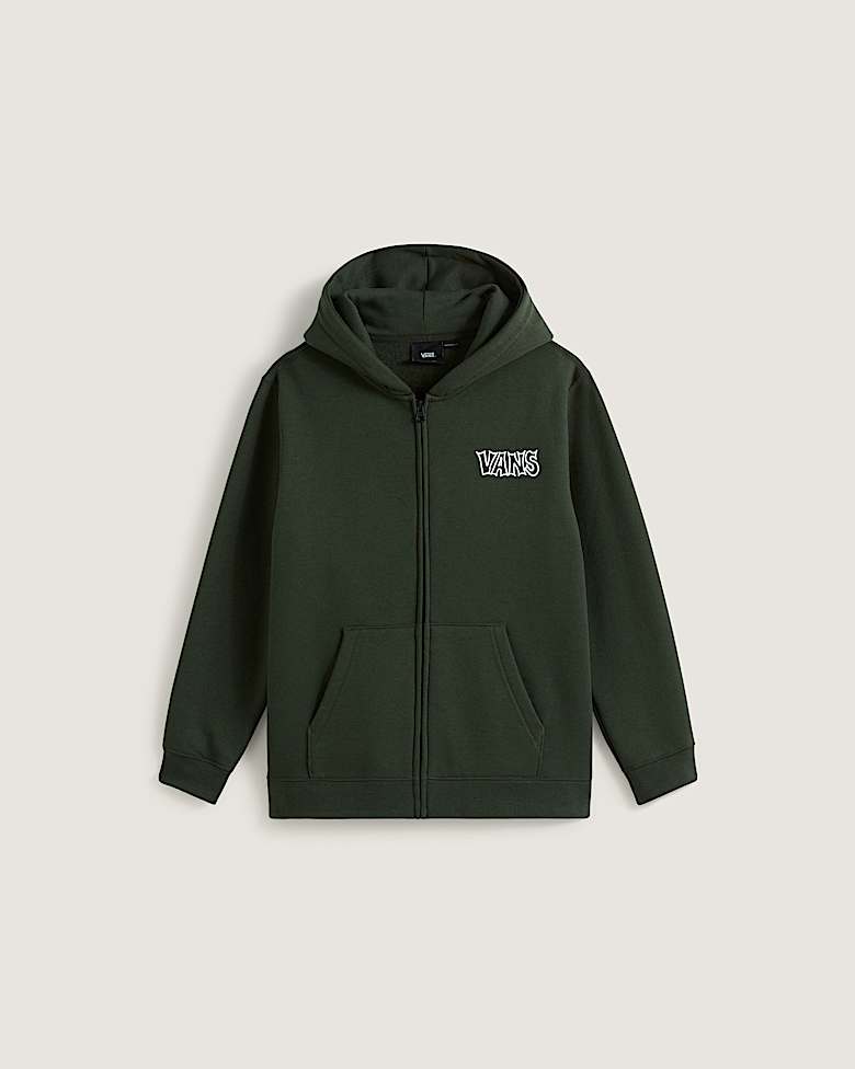 Kids Scribbled Past Zip Hoodie (8-14 years) in Black| Vans UK