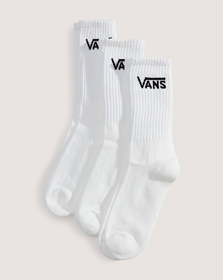 Classic Half Crew Socks (3 pairs) in White| Vans SE