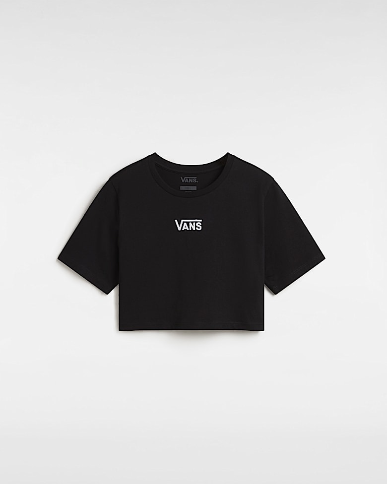 【おすすめアイテム】VANS Logo Crop Black T-Shirt Womens Vans Growing Ideas Crop Tee - Black | Journeys