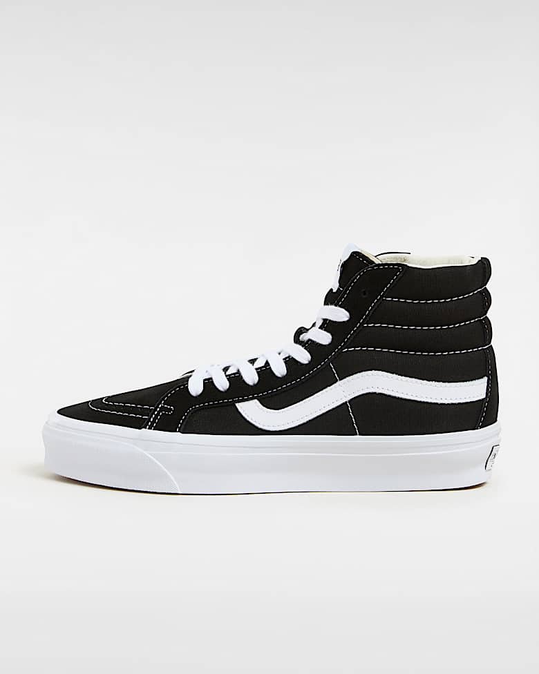 black and white high top vans