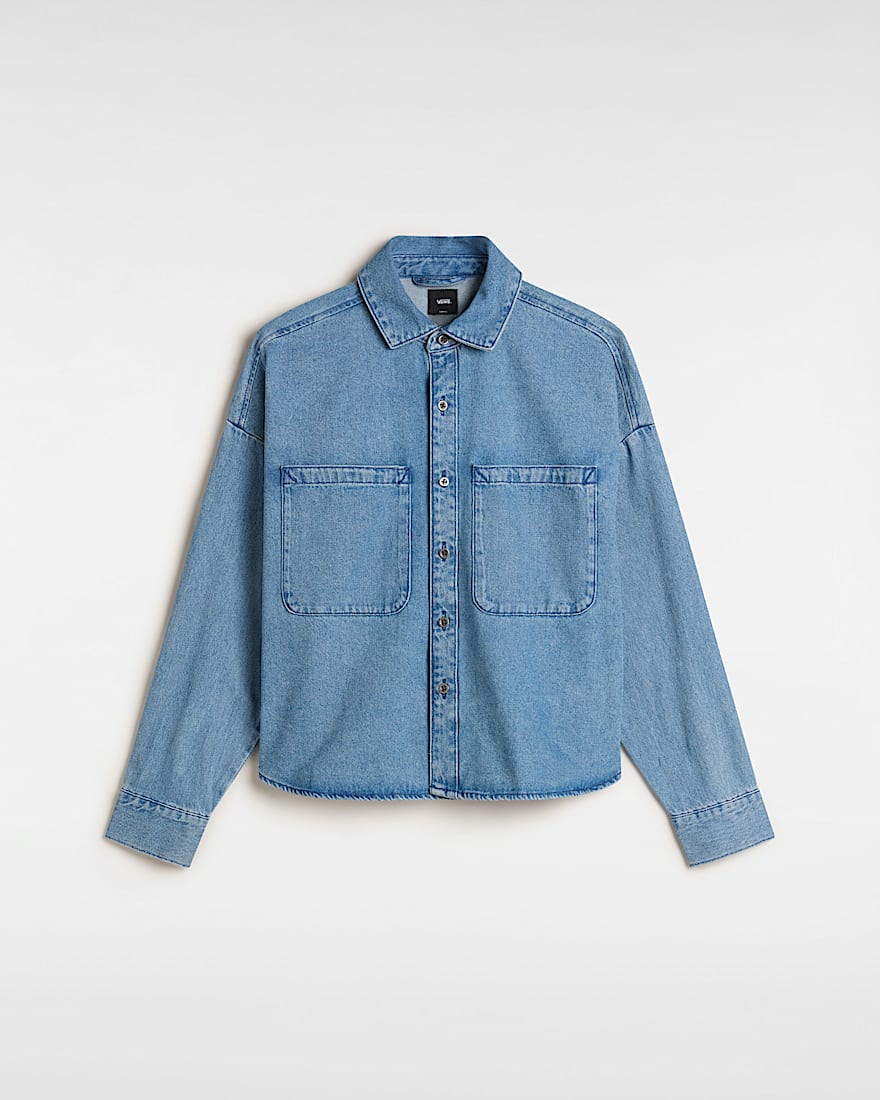 Antica Boxy Denim Long Sleeve Woven Shirt - 1