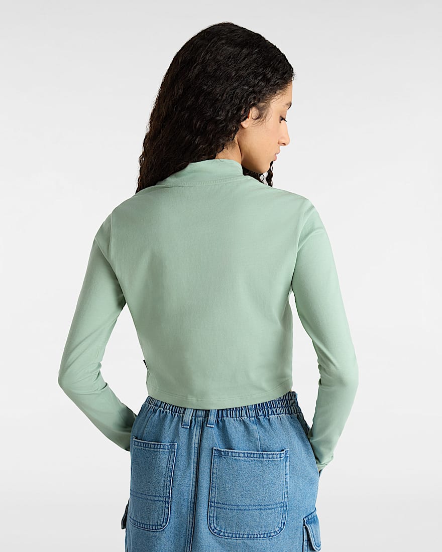 Mini Tee met opstaande kraag en lange mouwen