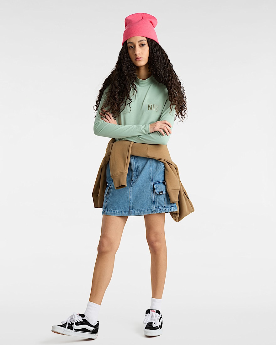 Mini Tee met opstaande kraag en lange mouwen