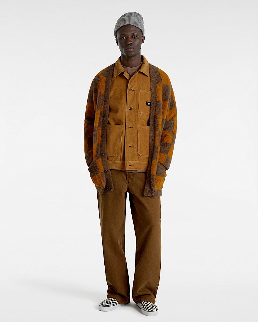 Canfield Checkerboard Cardigan VANS OrangeBraun ALT5