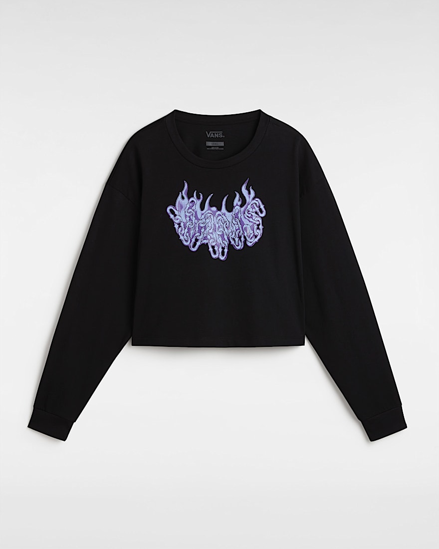 Hot Links Relaxed Long Sleeve Crop T-Shirt - 1