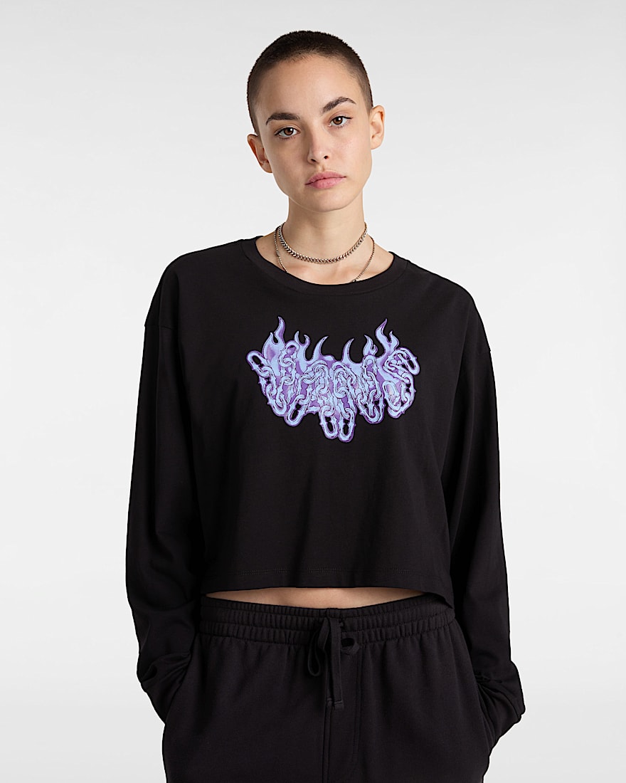 Hot Links Relaxed Long Sleeve Crop T-Shirt