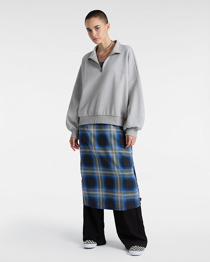 Elevated Double Knit Loose Mock Neck Sweatshirt VANS Grau ALT5