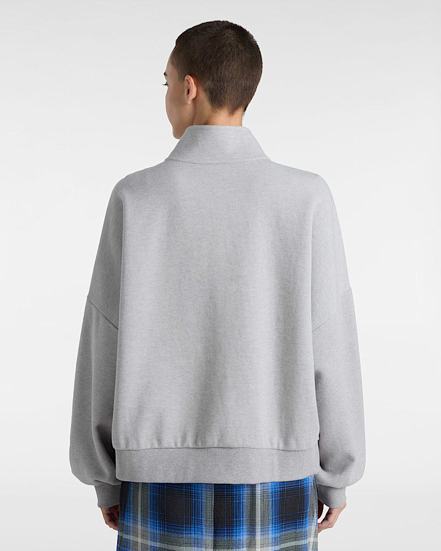 Elevated Double Knit Loose Mock Neck Sweatshirt