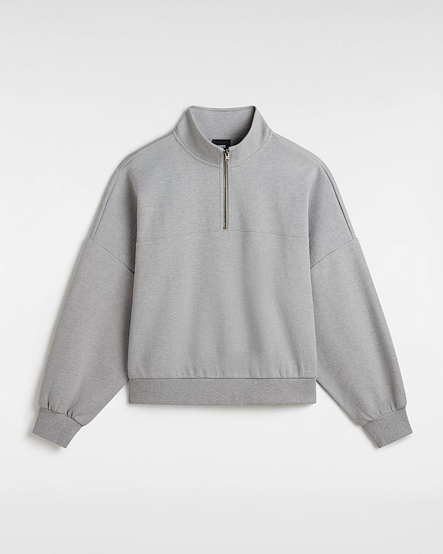 Elevated Double Knit Loose Mock Neck Sweatshirt - 1