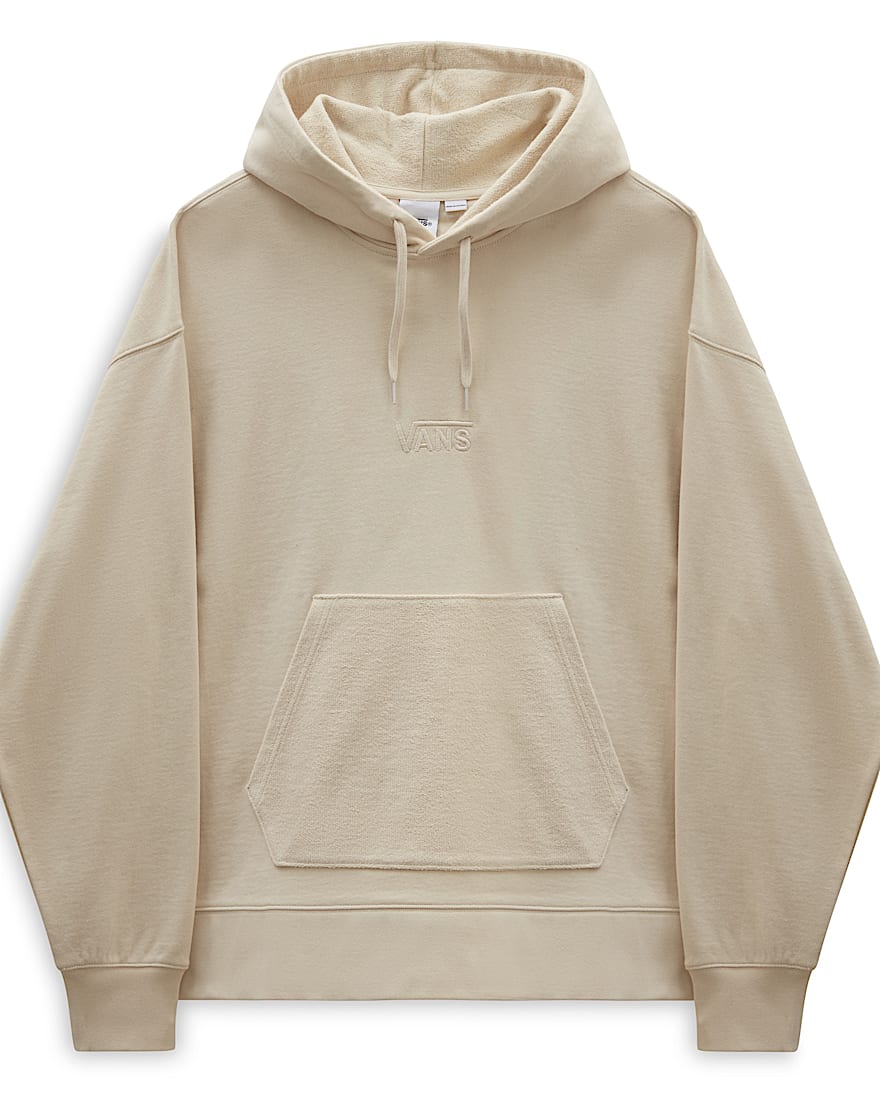 Premium Oversized Pullover Logo Hoodie VANS Beige ALT9