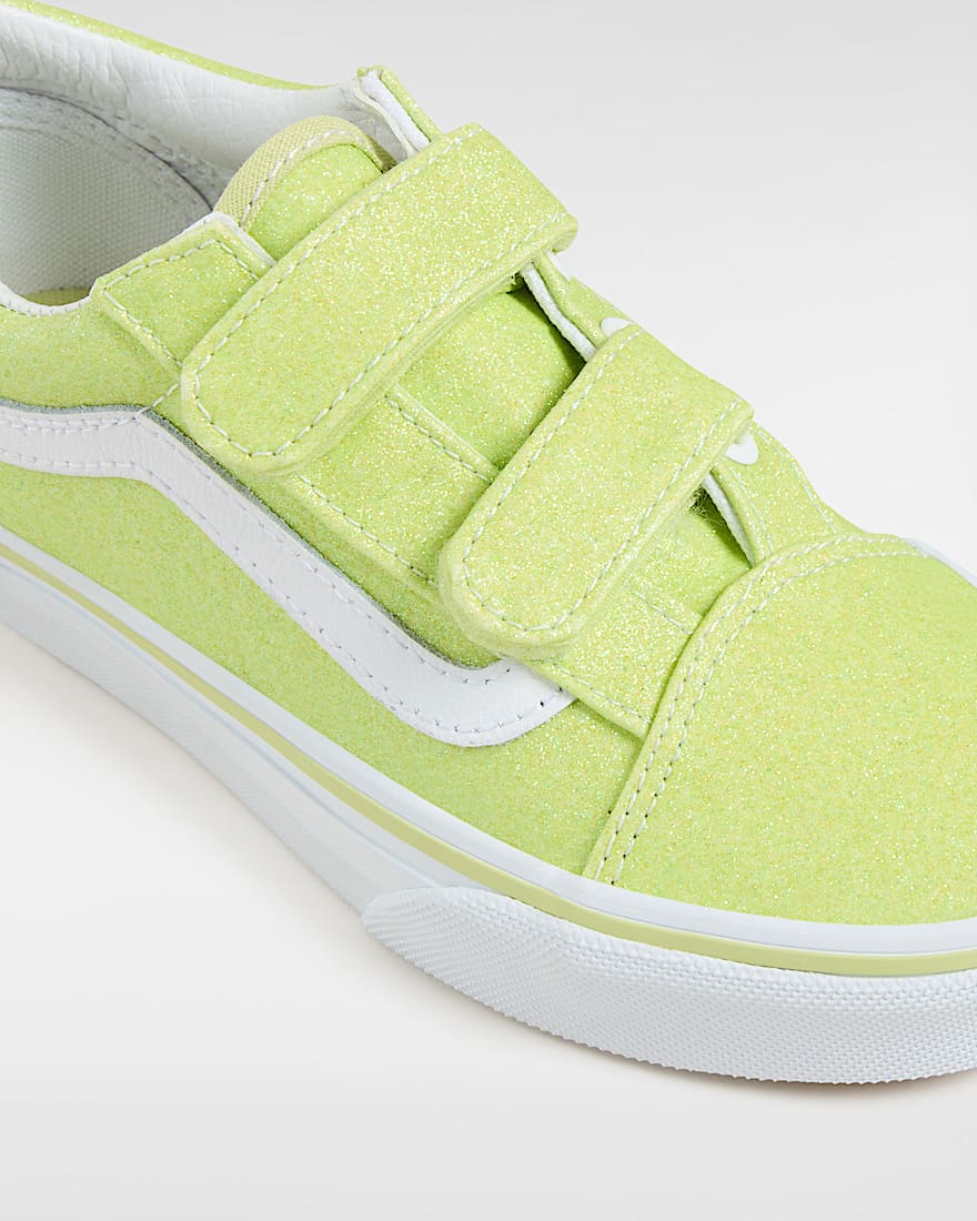 Kids Old Skool Hook and Loop Glitter Shoes (4-8 Years)