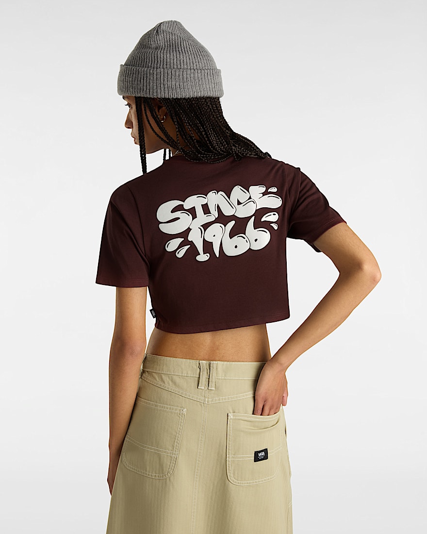 Busted Type Crop RundhalsTShirt VANS Braun ALT3