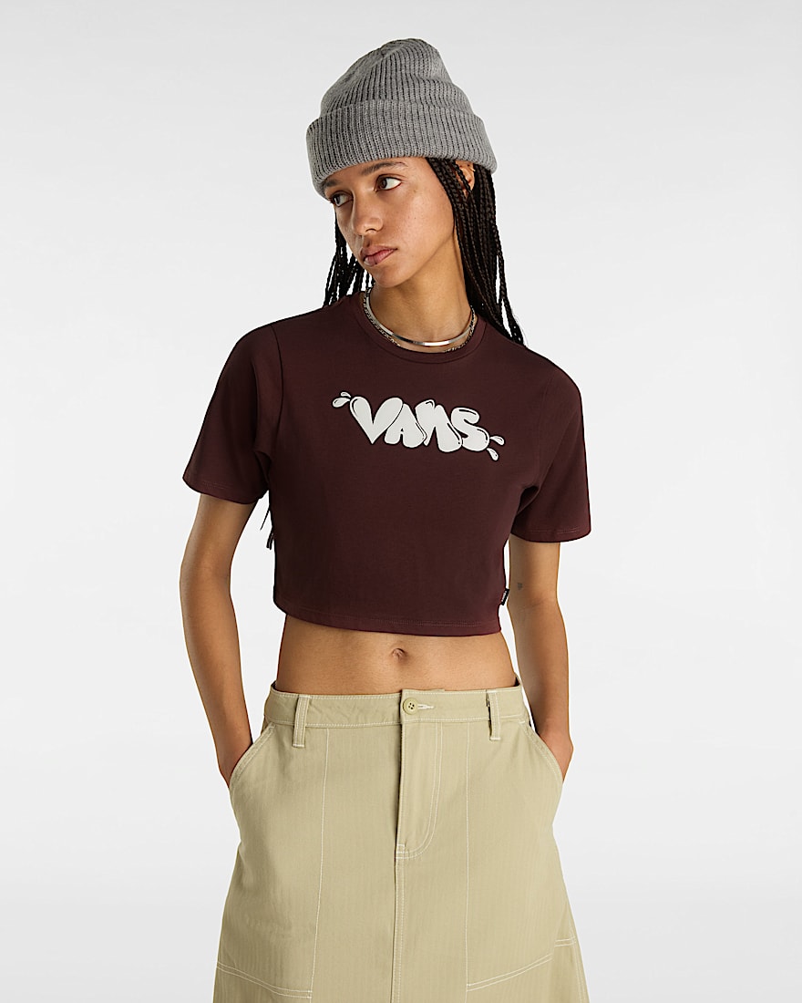 Busted Type Crop RundhalsTShirt VANS Braun ALT2