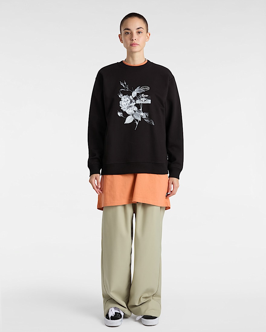 Damast Crew Sweatshirt VANS Schwarz ALT4