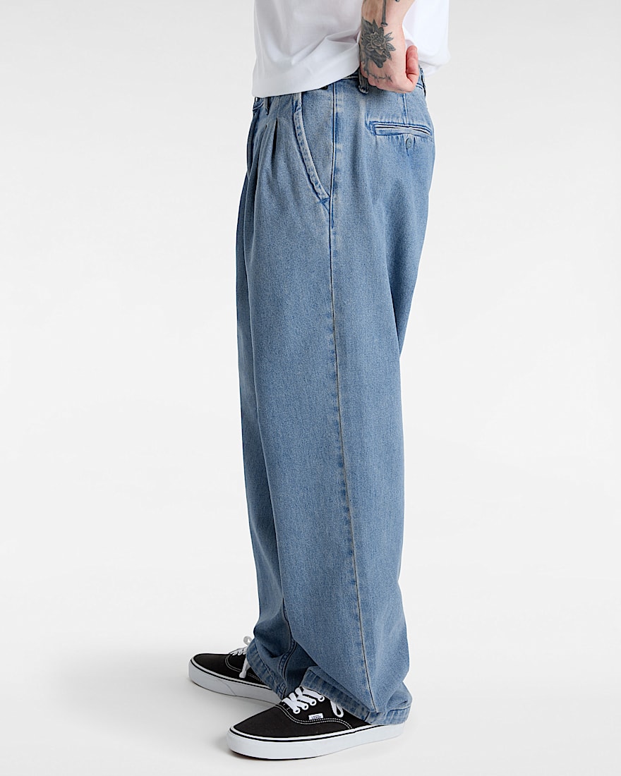 Authentic Chino Loose Tapered Pleated Denim Hose VANS Blau ALT4