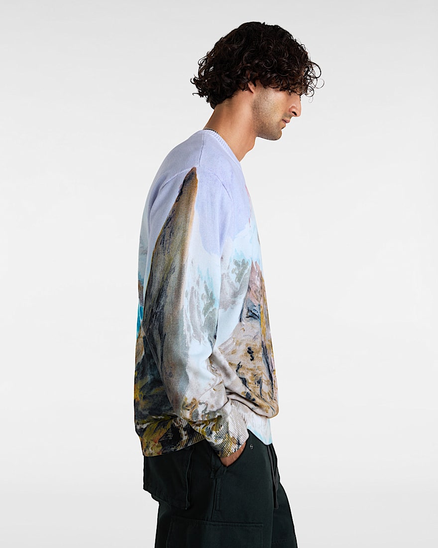 Premium Printed Knit Sweater VANS White ALT4