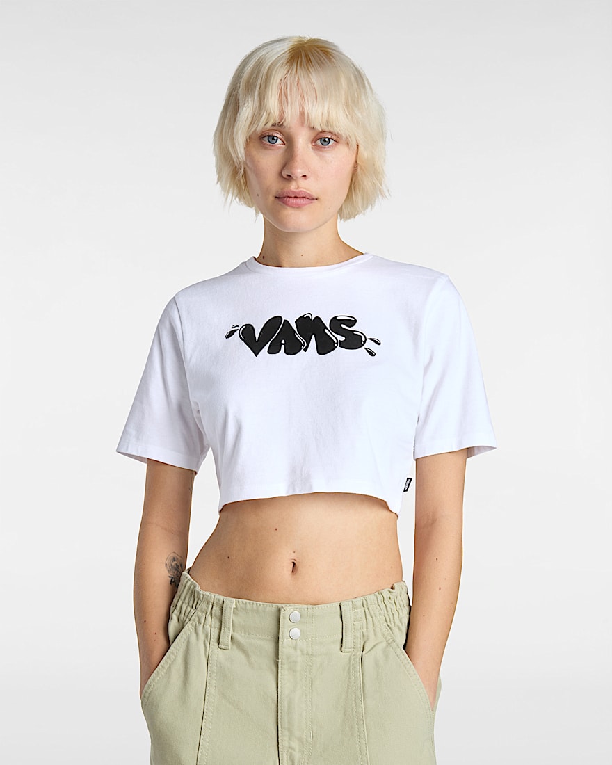 Busted Type Crop RundhalsTShirt VANS Wei ALT2