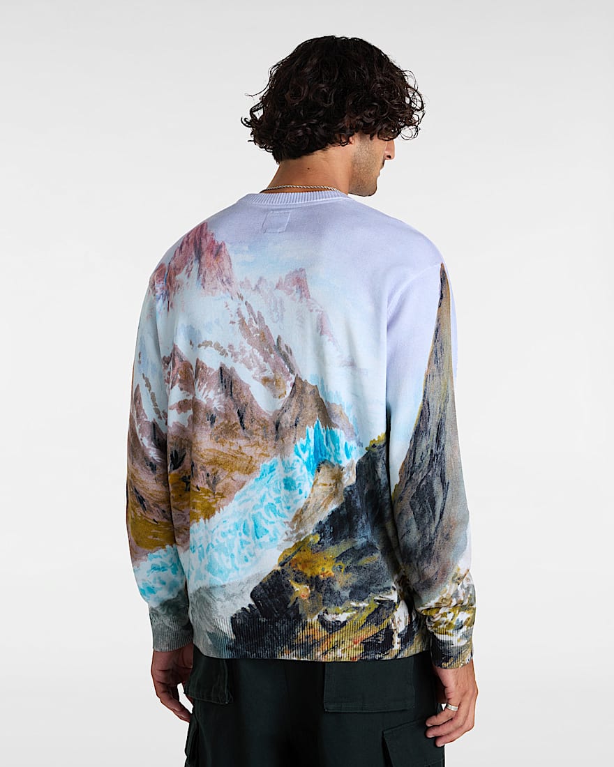 Premium Printed Knit Sweater VANS White ALT3