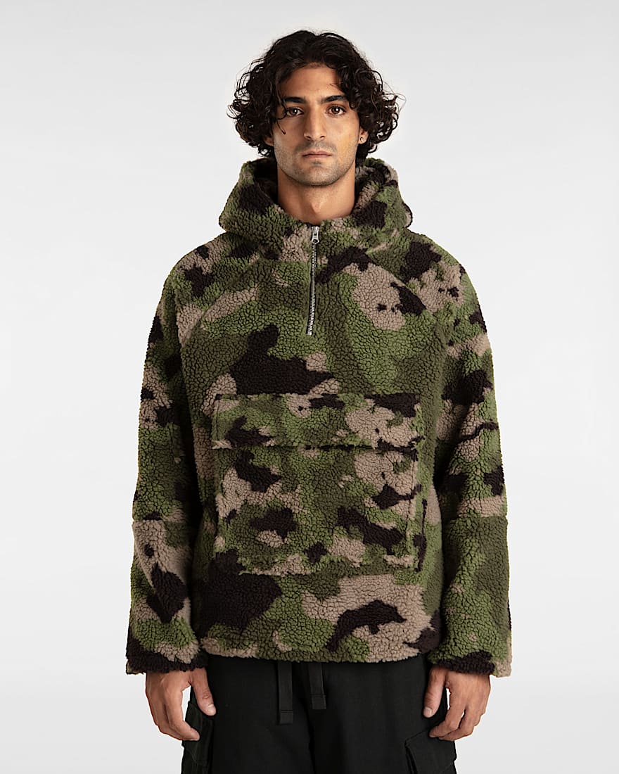Premium Oversized Sherpa Hoodie VANS BraunGrn ALT2