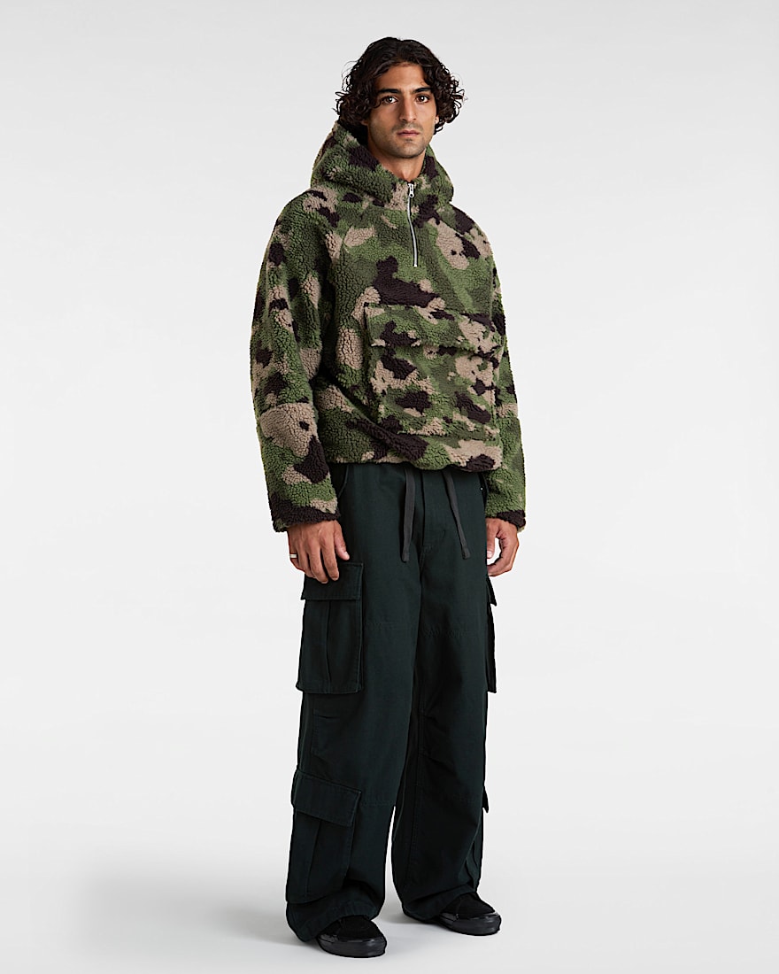 Premium Oversized Sherpa Hoodie VANS BraunGrn ALT5