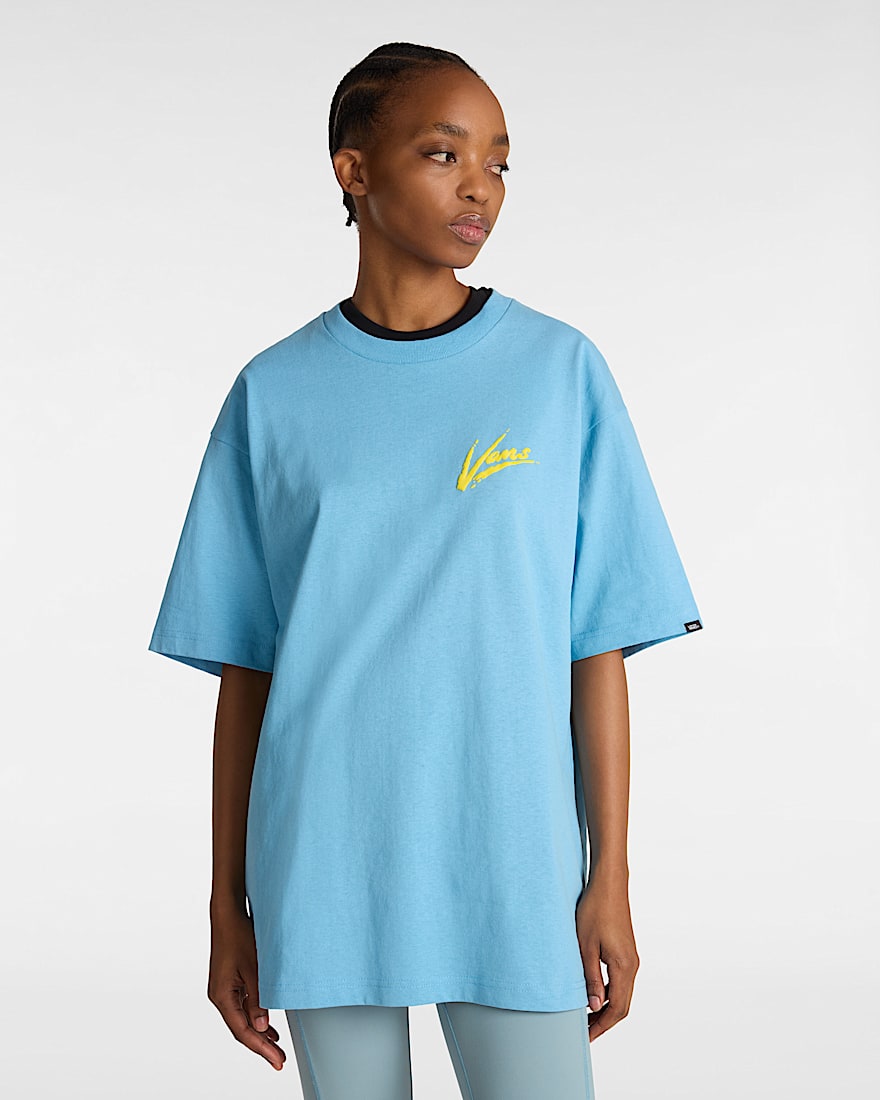 Brush Script TShirt VANS Blau ALT7