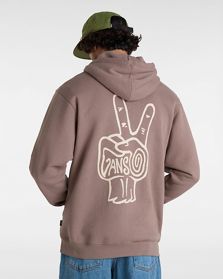 V Hand Loose Pullover Hoodie