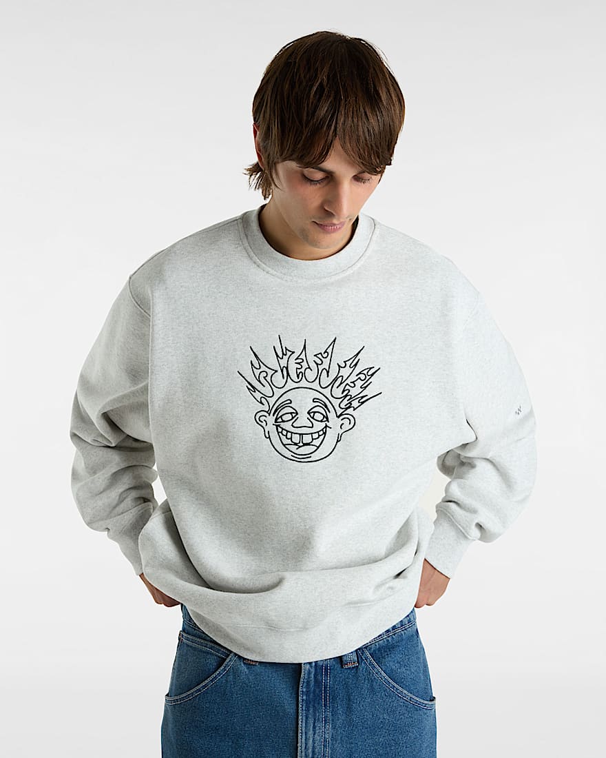 Skate Smile Spike RundhalsSweatshirt VANS Grau ALT2