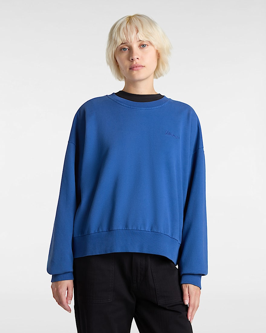 Retro RundhalsSweatshirt VANS Blau ALT2