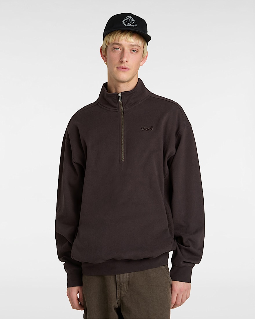 Premium Half Zip Sweatshirt VANS Brown ALT2