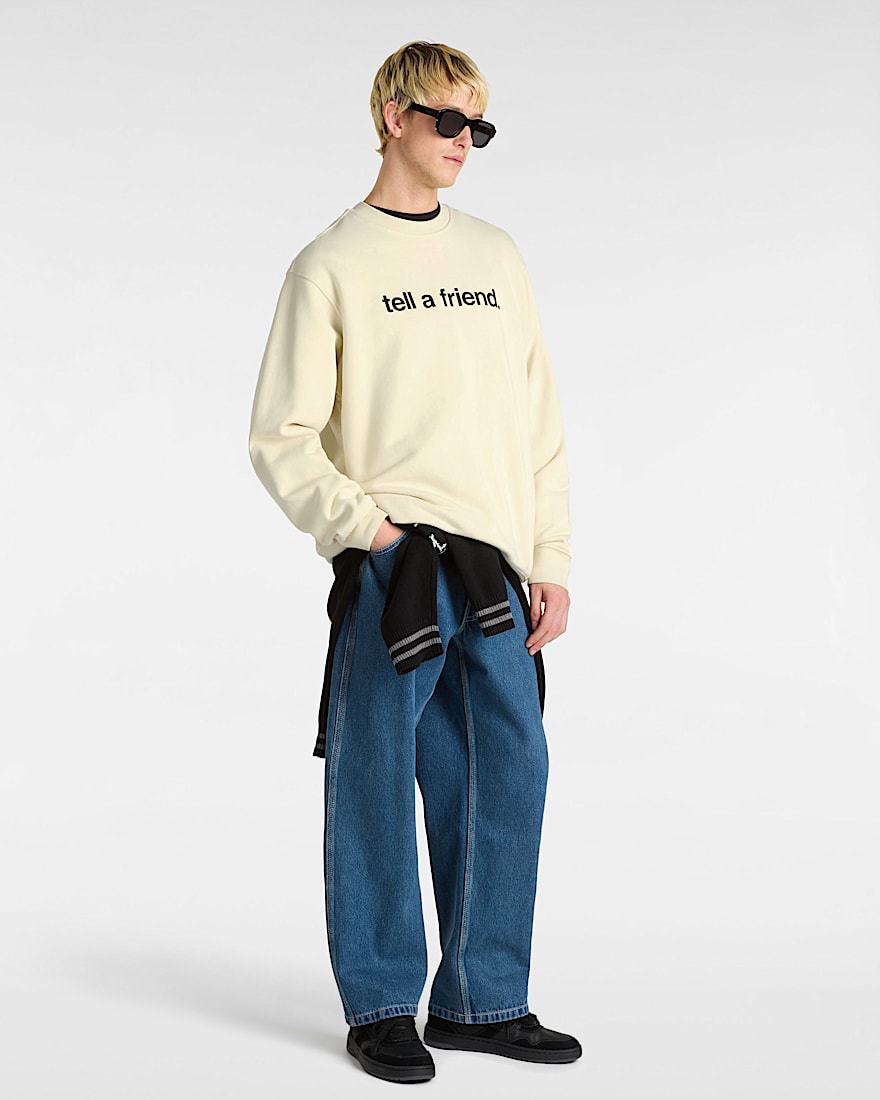 Tell a Friend Crew Sweatshirt VANS Beige ALT2
