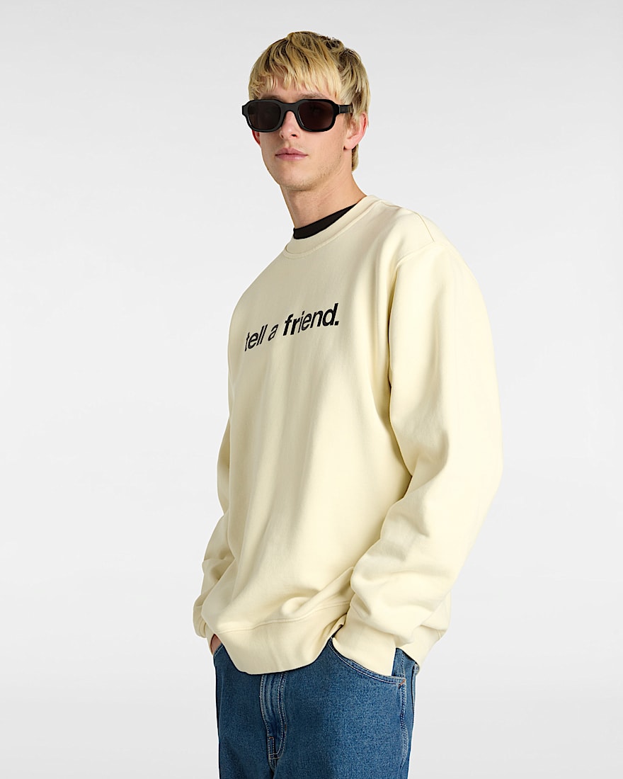 Tell a Friend Crew Sweatshirt VANS Beige ALT4