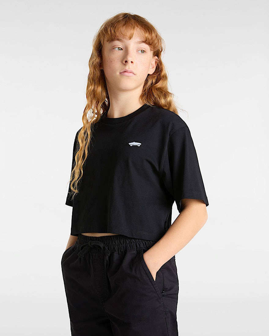 Kinder Salton Crop TShirt 814 Jahre VANS Schwarz ALT2