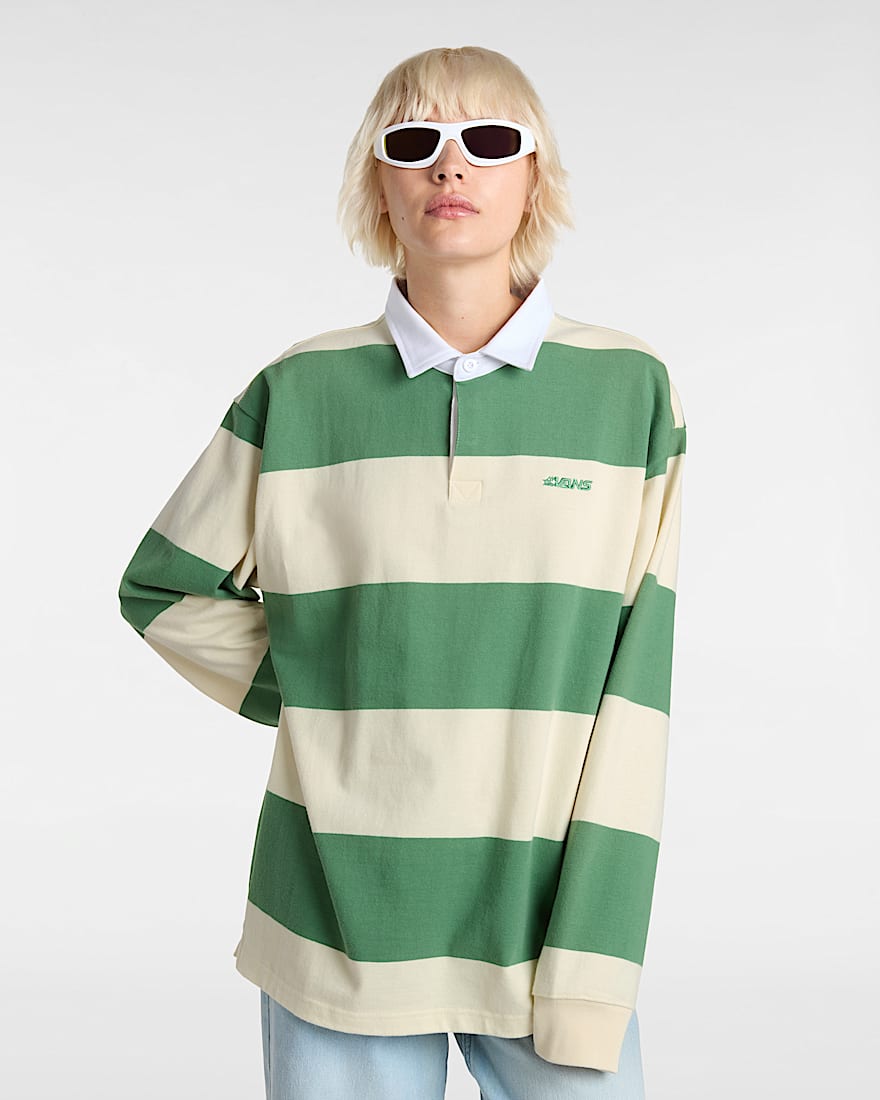 Ward Stripe Rugby Knit Polo VANS Grn ALT5