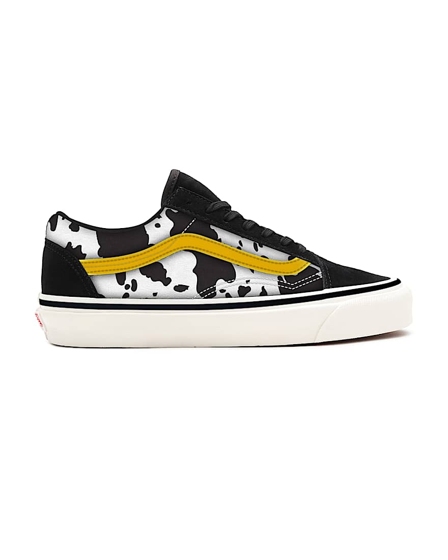 Personalisierbare Cow Print Old Skool VANS Schwarz ALT1