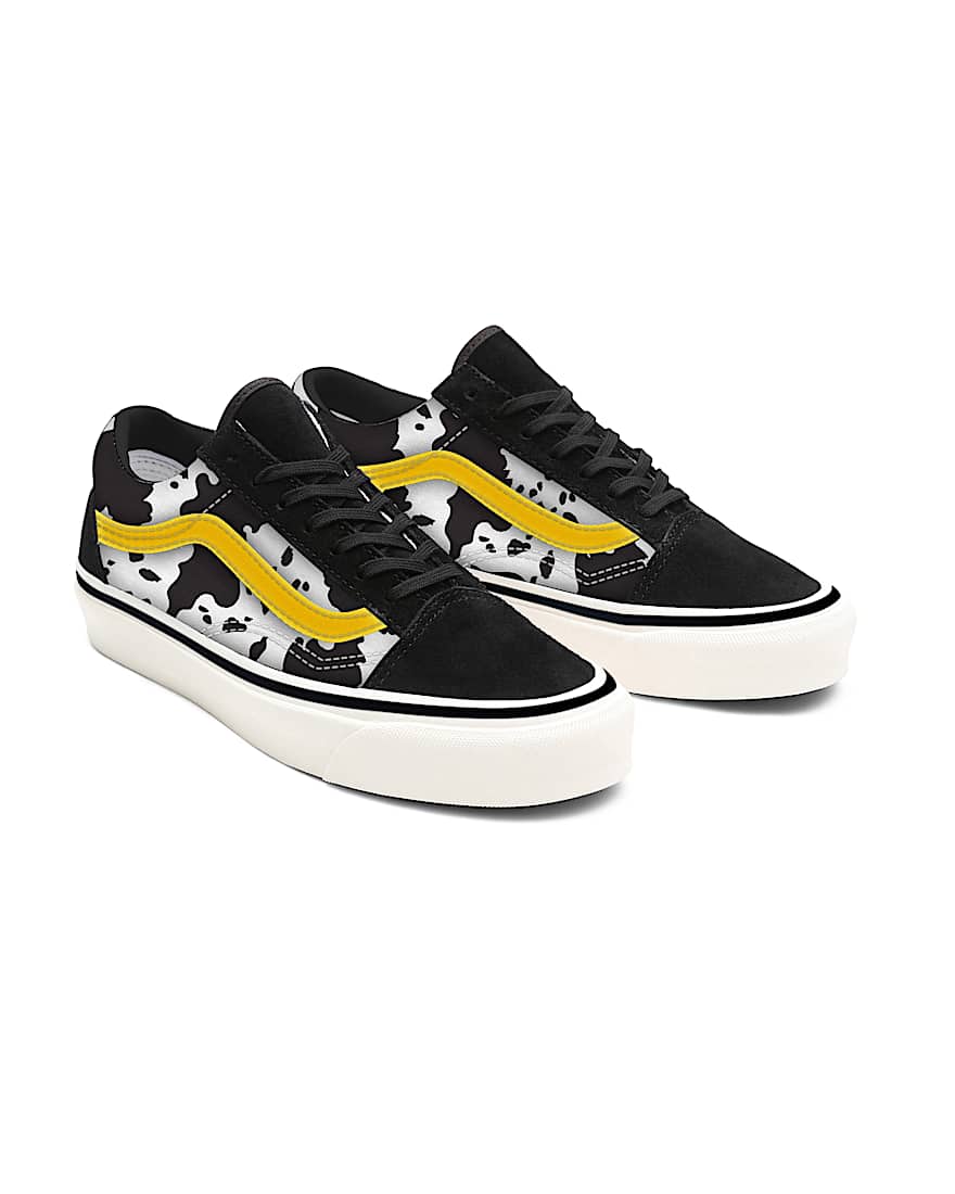 Personalisierbare Cow Print Old Skool VANS Schwarz HERO