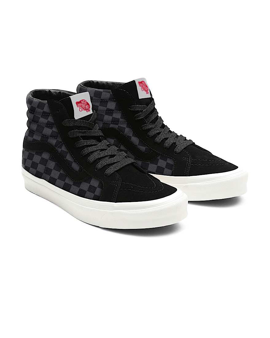 Personalisierbare Checkerboard Sk8Hi VANS Grau HERO