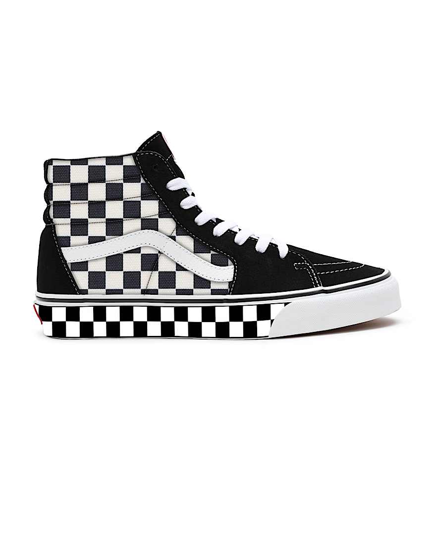 Personalisierbare Checkerboard Sk8Hi VANS SchwarzWei ALT1