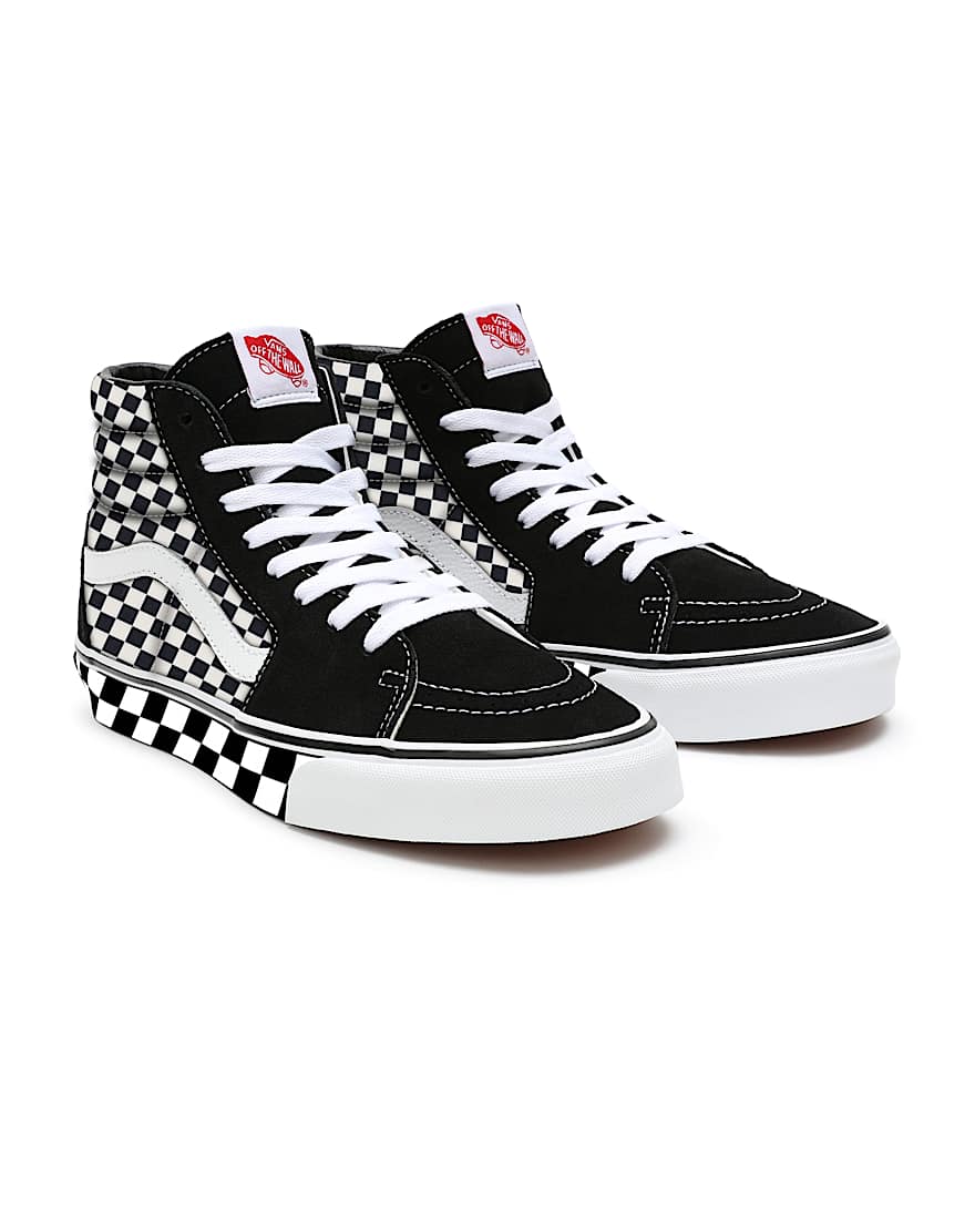 Personalisierbare Checkerboard Sk8Hi VANS SchwarzWei HERO