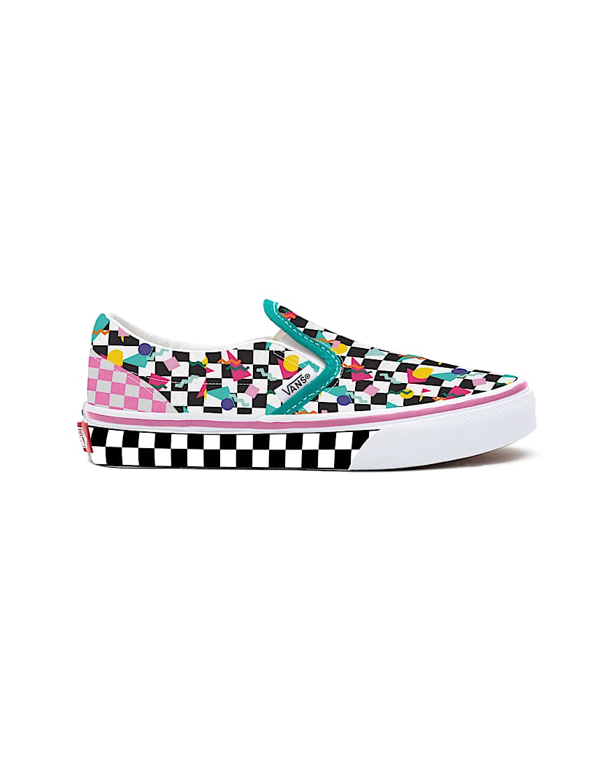 Kinder Personalisierbare Geometric Checkerboard SlipOn Schuhe 48 Jahre VANS Multicolour ALT1