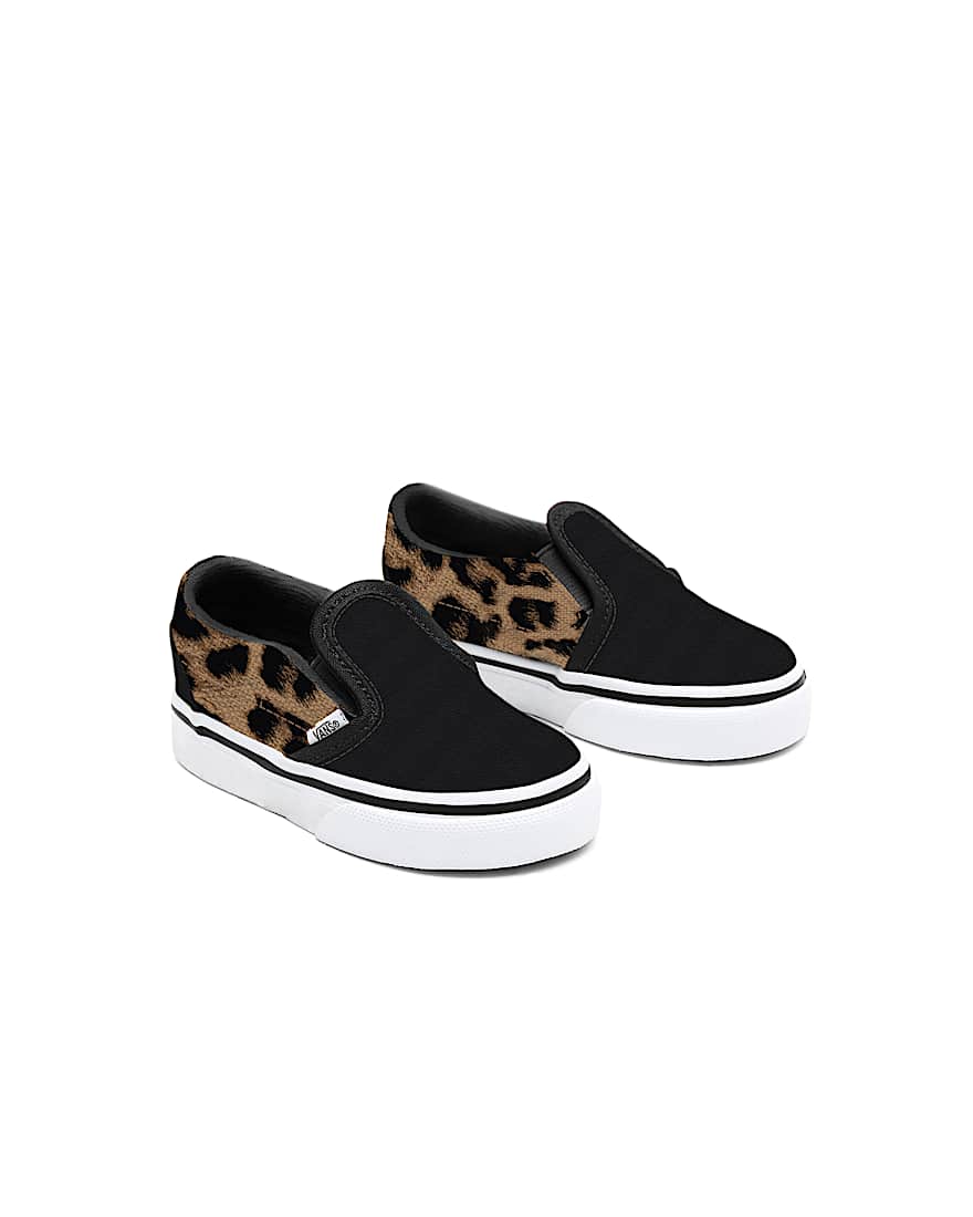 Kleinkinder Personalisierbare Black Leopard SlipOn Schuhe 14 Jahre VANS Schwarz HERO