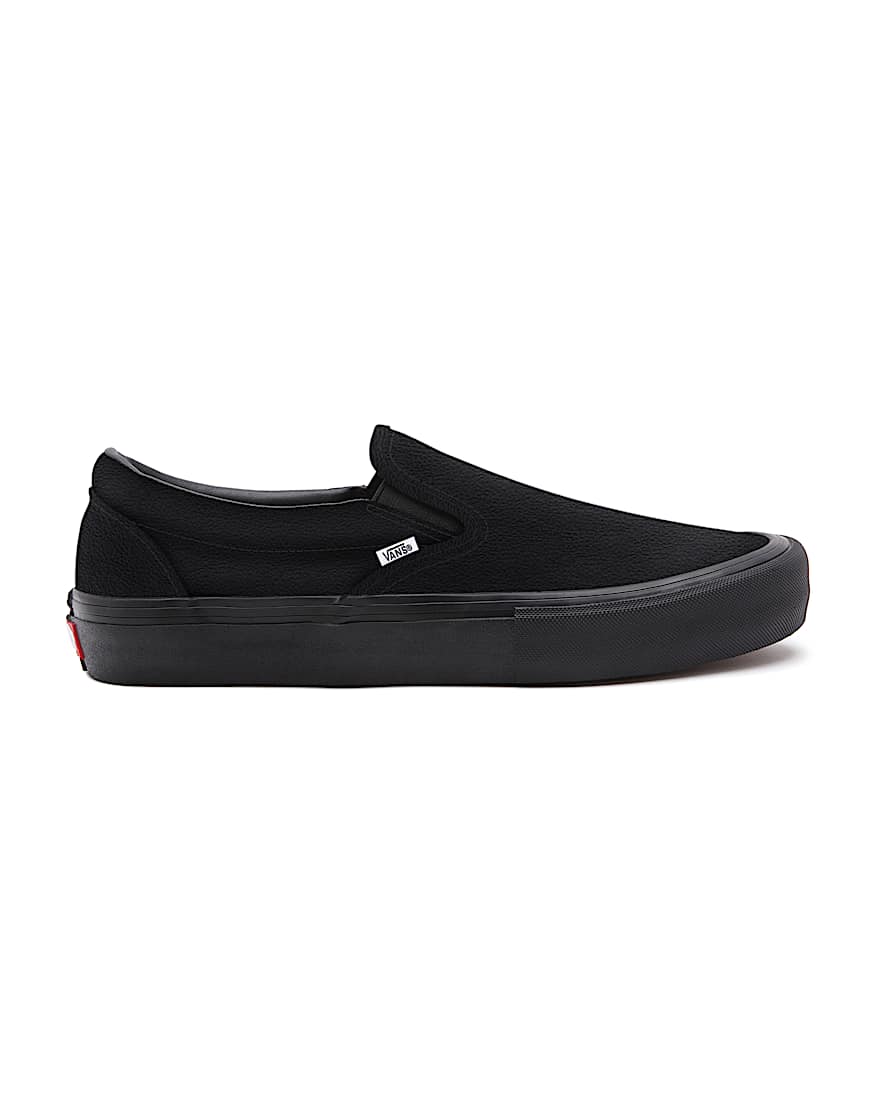 Customs Total Black Leather Slip-On