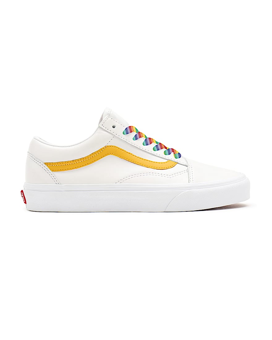 Personalisierbare Leather Rainbow Laces Old Skool VANS Wei ALT1