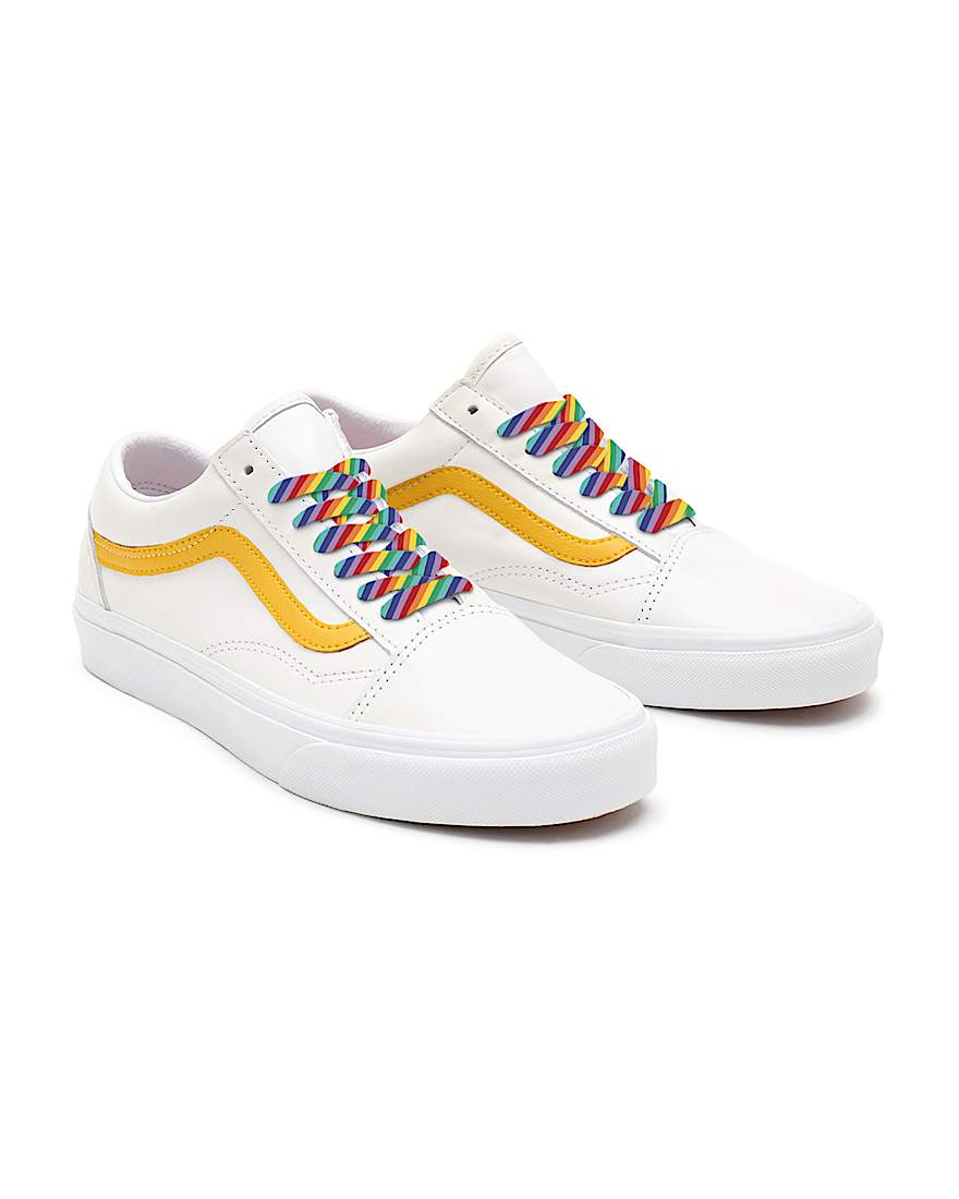 Personalisierbare Leather Rainbow Laces Old Skool VANS Wei HERO