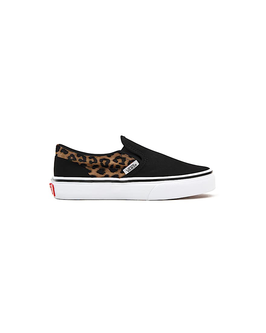 Kids Customs Black Leopard Slip-On Shoes (4-8 years)