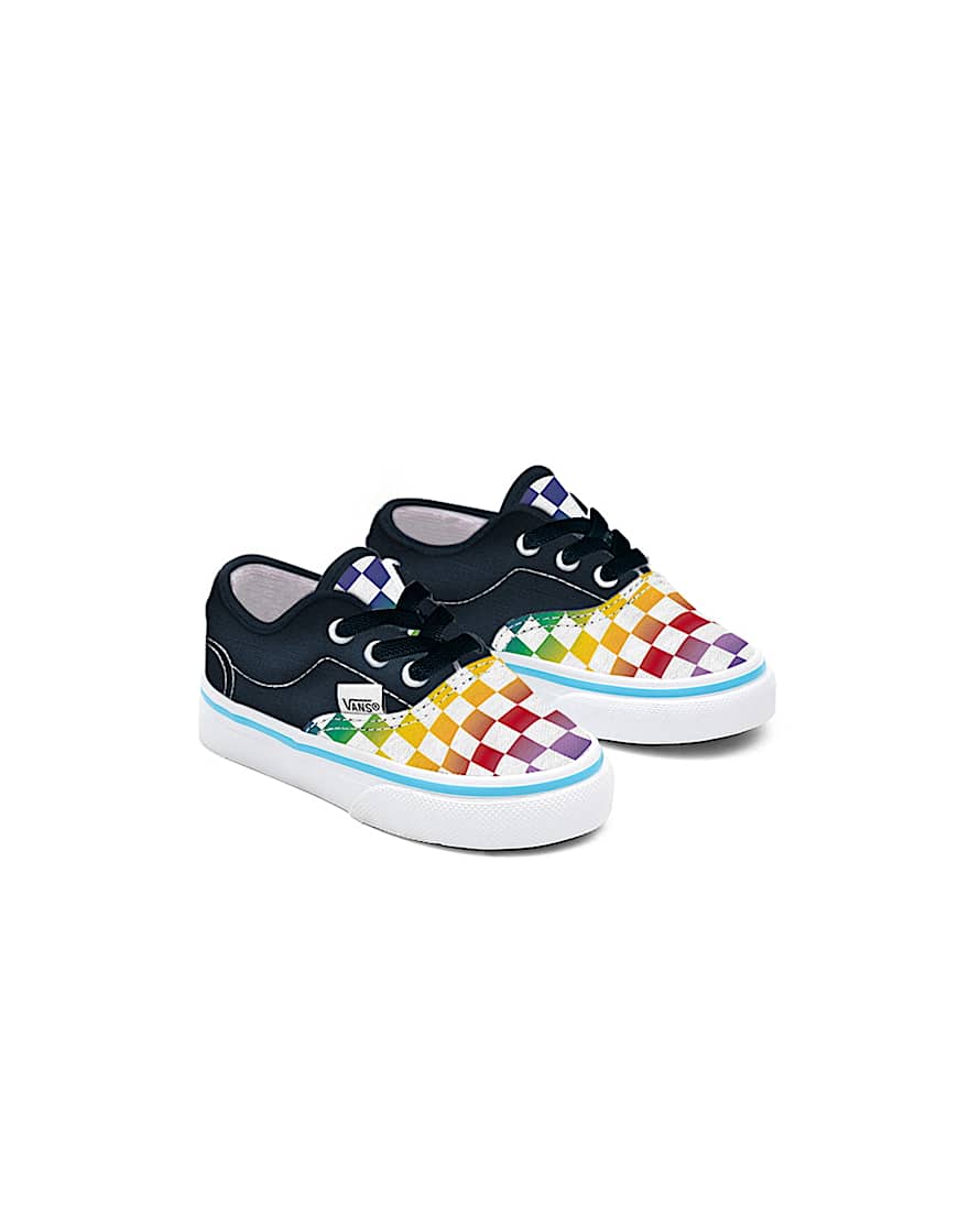 Kleinkinder Personalisierbare Rainbow Checkerboard Authentic Schuhe 14 Jahre VANS Blau HERO