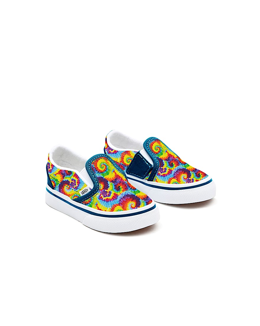Toddler Customs Rainbow Tie Dye Slip-On Shoes (1-4 years) - 1