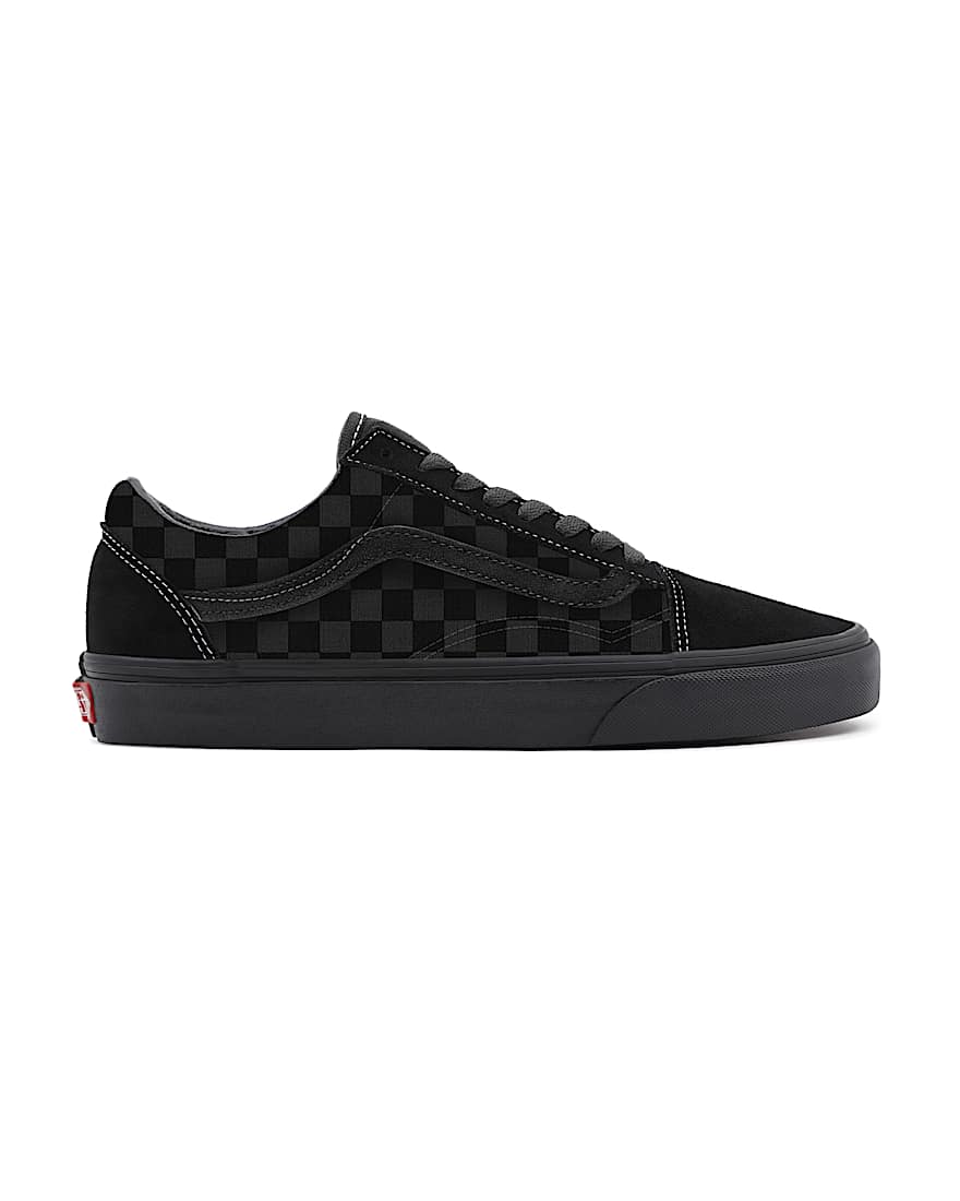 Total Black Checkerboard Old Skool Personalisierbare VANS Schwarz ALT1