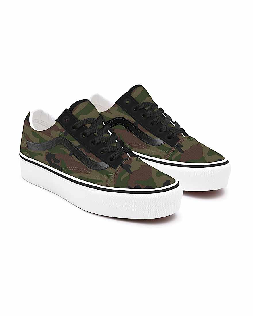 Camo Old Skool Platform Personnalisées - 1