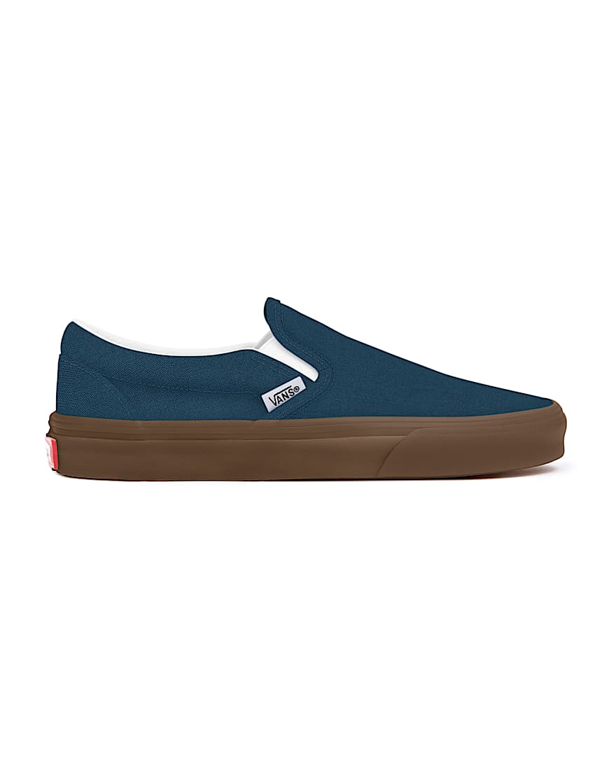 Navy Gum Sole Slip-On Personnalisées Pour les pieds larges